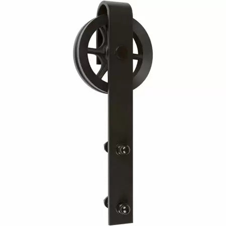 Delaney Hardware 5000 Series 6 ft. Black Wagon Wheel Style Rollers Barn Door Hardware (6', Black)