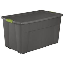 Wheeled Latch Tote, Gray, 45-Gallons