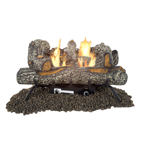 World Marketing Comfort Glow Propane (LP) or Natural Gas(NG) Vent Free 24 in. Black Forest Log Set, 30,000 BTUs