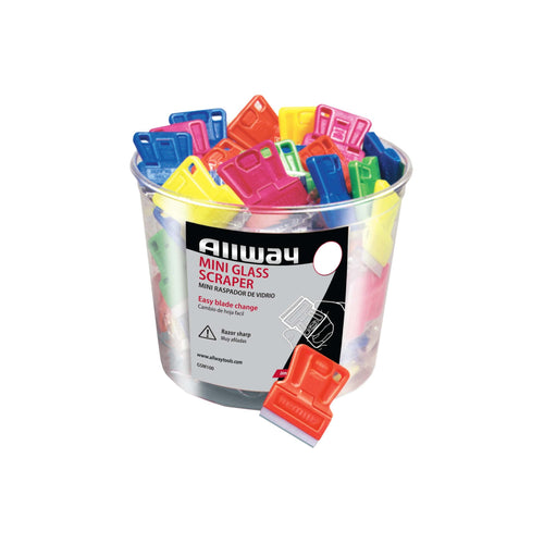 Allway Mini Glass Scraper – 100/Bucket, Bagged 1-1/2 x 2 (1 1/2 x 2)