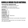 Gorilla Gorilla Wood Filler Kit Natural