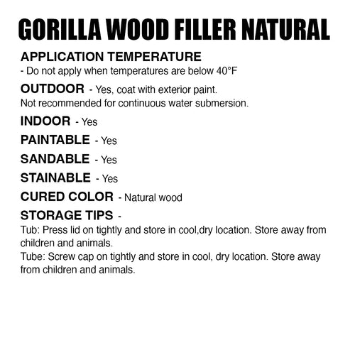 Gorilla Gorilla Wood Filler Kit Natural