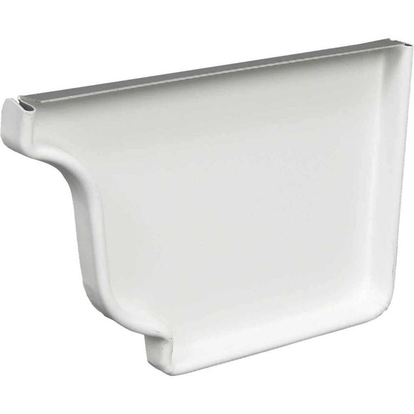 Amerimax 5 In. Galvanized White Right Gutter End Cap