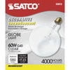 Satco 60W Clear Medium Base G40 Incandescent Globe Light Bulb