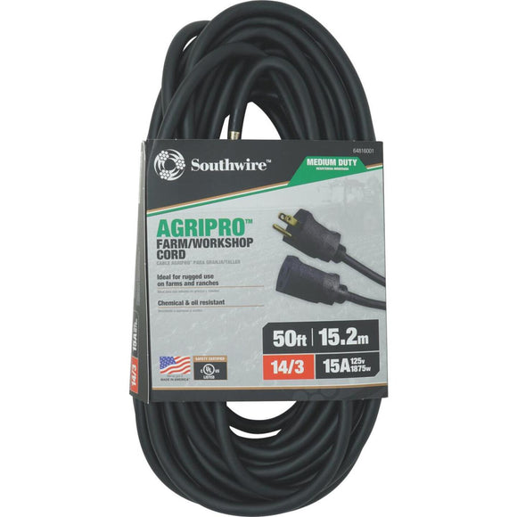 Southwire AgriPro 50 Ft. 14/3 Medium-Duty Farm Extension Cord