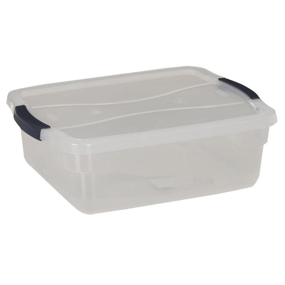 Rubbermaid 16 Qt. Clear Clever Store Latching Lid Storage Tote