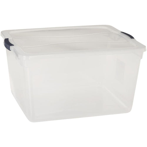 Rubbermaid 71 Qt. Clear Clever Store Latching Lid Storage Tote