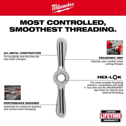 Milwaukee Hex-LOK™ 2-in-1 Tap and Die Threading Handle