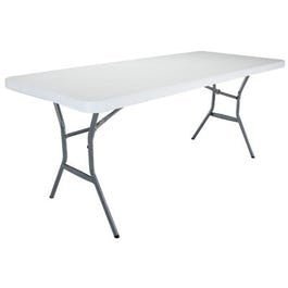 Folding Table, White Polyethylene With Steel Frame, 30 x 72-In.