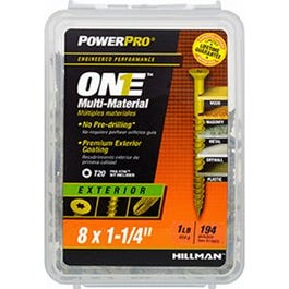 Power Pro One Screws, Flat Head, Bronze Epoxy Coated, #8 x 1.25-In., 194-Pk.