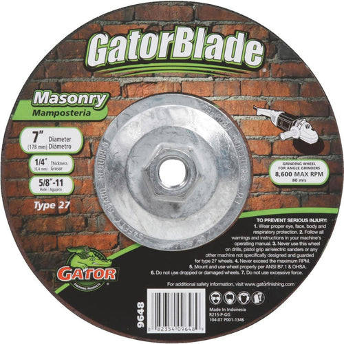 Gator Blade Type 27 7 In. x 1/4 In. x 5/8 In.-11 Masonry Cut-Off Wheel