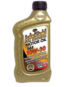 LubriGold® Full Synthetic SAE 10W-30 GF-5/SN Motor Oil 1 Quart